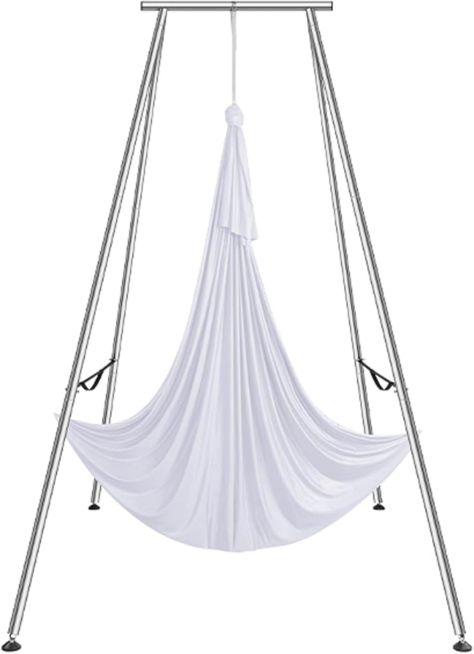 VEVOR Aerial Yoga Frame, 9.67 ft Height Swing Stand, Max 551.15 lbs Load Chrome-Plated Steel Pipe Inversion Yoga Rig for Indoor Outdoor Use-StrideForce Fitness