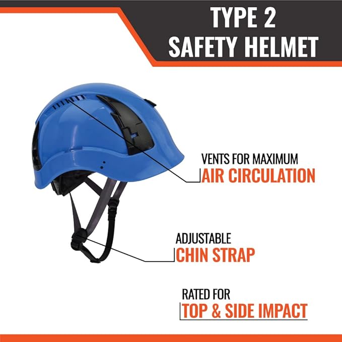 Malta Dynamics APEX Type 2 Safety Helmet – OSHA and ANSI Z89.1 Compliant Safety Hard Hats for Construction Workers and Vented Helmet for Head Protection-StrideForce Fitness