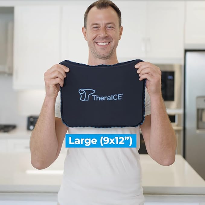 TheraICE PROpack Ice Pack for Injuries, Reusable Soft Multipurpose Cold Gel Ice Pack for Muscular Back Pain, Shoulder, Hip, Knee - Flexible Cold Compress Wrap for Minor Aches & Pains - 9 x 12-StrideForce Fitness
