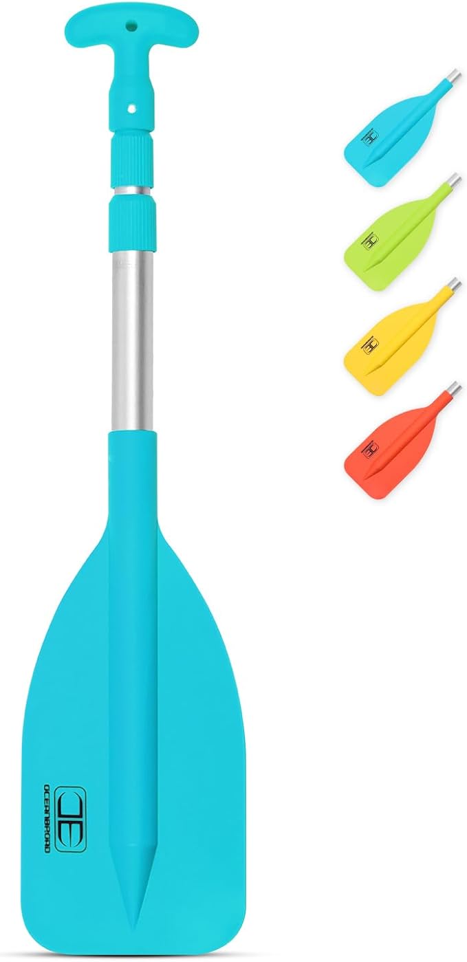OCEANBROAD Telescoping Emergency Paddle 21''-42''（Assembling Required）/26''-54'' Aluminium Shaft for Kayaking Boating Canoeing River Tubing-StrideForce Fitness