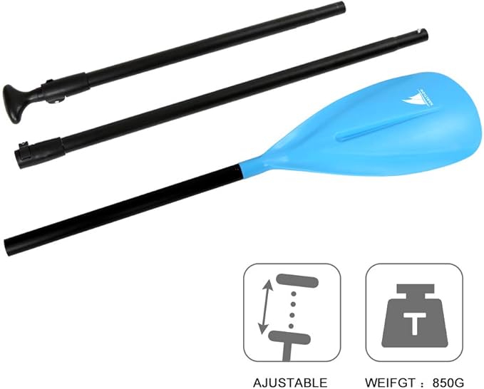 SUP Paddle - 3-Piece Adjustable Aluminium SUP Paddle with Glass Fiber Blade for Surfing, Floating, Water Sports-StrideForce Fitness