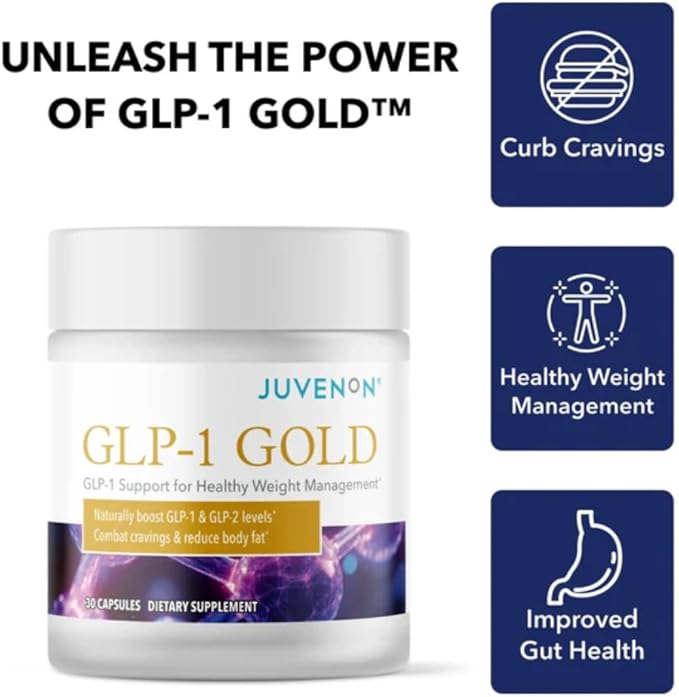 Juvenon GLP-1 Gold™ – Metabolic Support Supplement with CQR-300® & Eriomin™ – Helps Maintain Healthy Weight, Energy & Nutrient Metabolism – 30 Capsules-StrideForce Fitness