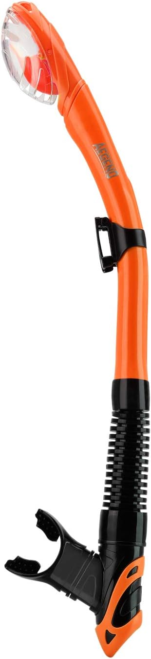 Aegend Dry Snorkel, Dive Mask Easy-Breath Free Diving Snorkel for Snorkeling Scuba Diving Freediving Swimming, with Top Dry Valve and Food-Grade Silicone Mouthpiece-StrideForce Fitness