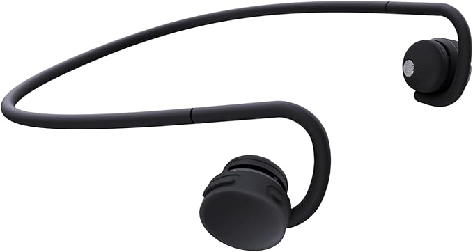 nwm GO Wireless On-Ear Speakers (Open Ear Earphones) Sound Leakage suppressed (PSZ Technology - Bone Conduction Alternative) Designed in Japan | Fog Black-StrideForce Fitness