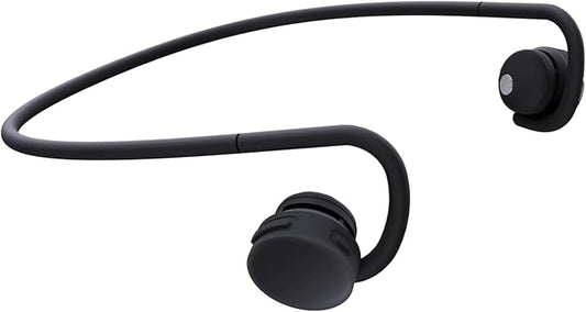 nwm GO Wireless On-Ear Speakers (Open Ear Earphones) Sound Leakage suppressed (PSZ Technology - Bone Conduction Alternative) Designed in Japan | Fog Black-StrideForce Fitness