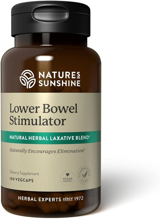 Nature's Sunshine Lower Bowel Stimulator - Helps Relieve Constipation - Cleanse & Detox Your Colon with Natural Herbal Ingredients - 25 Servings - 100 Vegcaps-StrideForce Fitness