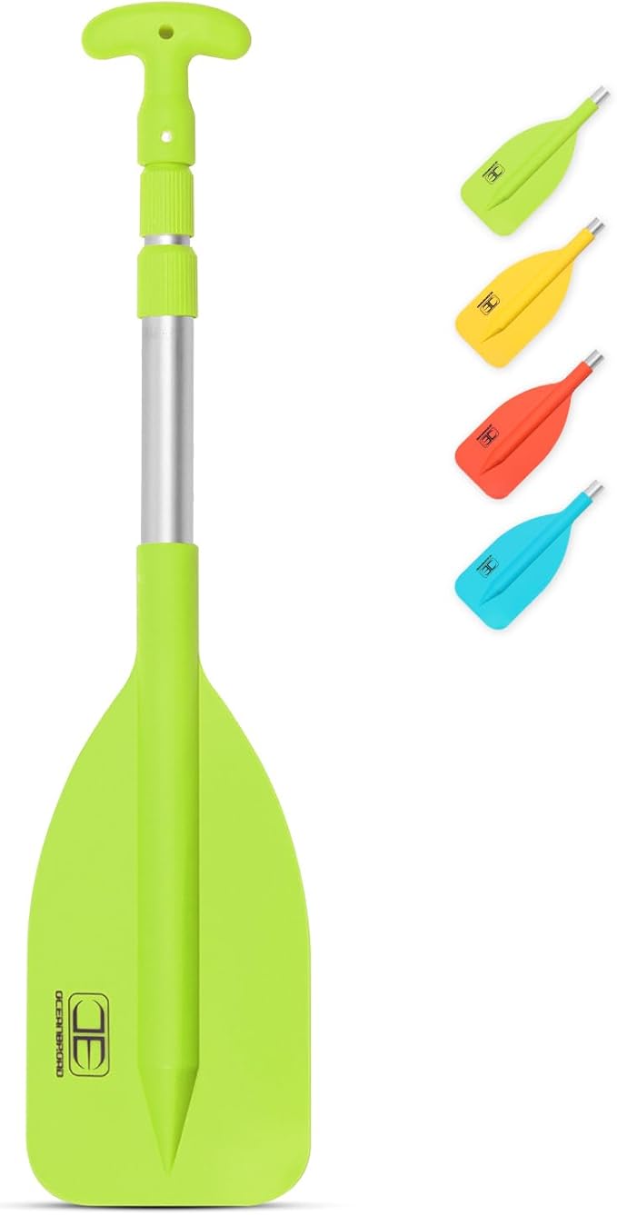 OCEANBROAD Telescoping Emergency Paddle 21''-42''（Assembling Required）/26''-54'' Aluminium Shaft for Kayaking Boating Canoeing River Tubing-StrideForce Fitness