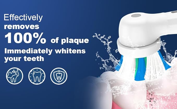8 Pack Smart Cleaning Replacement Heads Compatible with Oral B iO 2 3 4 5 6 7 8 9 10 Series Electric Toothbrush, Brush Heads Compatible with Oral B iO Electric Handles (White)