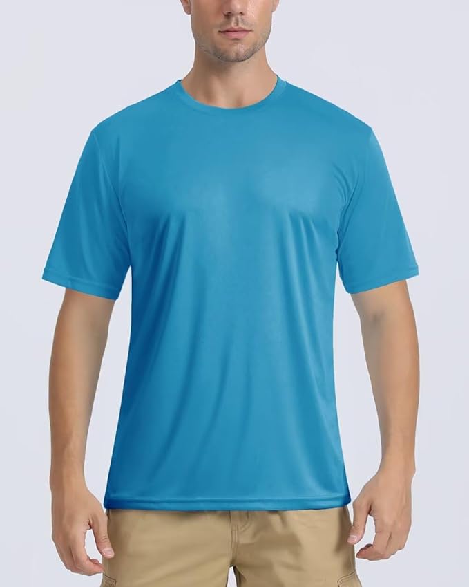 Boladeci Men's Swim Shirt Short Sleeve UPF 50+ Sun Protection SPF UV Moisture Wicking Lightweight Quick Dry Rash Guard-StrideForce Fitness