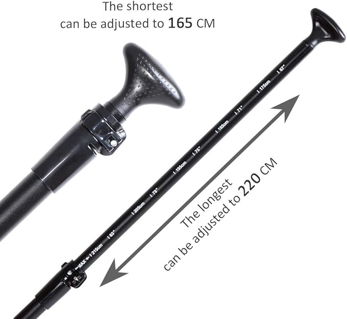 SUP Paddle - 3-Piece Adjustable Aluminium SUP Paddle with Glass Fiber Blade for Surfing, Floating, Water Sports-StrideForce Fitness