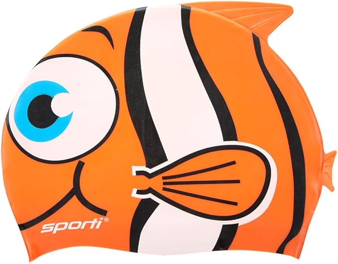 Sporti Silicone Swim Cap for Kids, Unisex Youth Swimming Cap, Protection Bathing Caps for Your Children, Aged 2-10-StrideForce Fitness