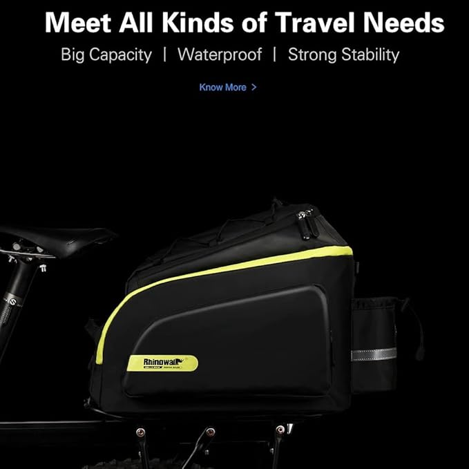 Rhinowalk Bike Bag Bike Trunk Bag Bike Pannier Bag,(for Bicycle Cargo Rack Saddle Bag Shoulder Bag Laptop Pannier Rack Bicycle Bag Professional Cycling Accessories)-StrideForce Fitness