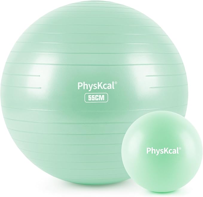 Yoga Ball for Exercise, Pilates Set, 4 Sizes Fitness Ball for Workout, Birthing, Pregnancy, Physical Therapy- Pump Included-StrideForce Fitness