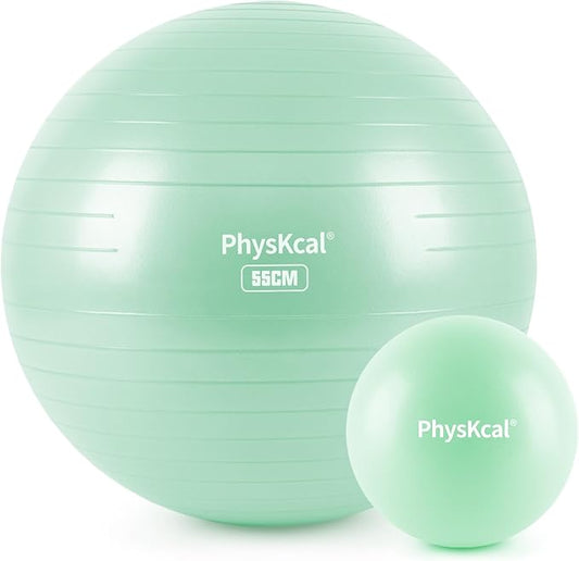Yoga Ball for Exercise, Pilates Set, 4 Sizes Fitness Ball for Workout, Birthing, Pregnancy, Physical Therapy- Pump Included-StrideForce Fitness