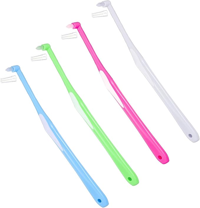 Pack of 4 Soft Bristles Interdental Brushes for Orthodontic Brace Care and Hard to Reach Teeth Sensitive Teeth Brush