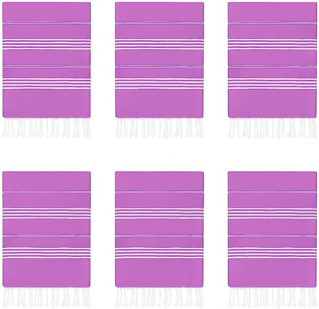 HAVLULAND Turkish Beach Towels Oversized -100% Turkish Cotton Super Soft Lightweight - Absorbent and Quick Drying Bath Towel - Sand Free Beach Towel - Turkish Towels for Adults (Lilac, 6 Pack)-StrideForce Fitness