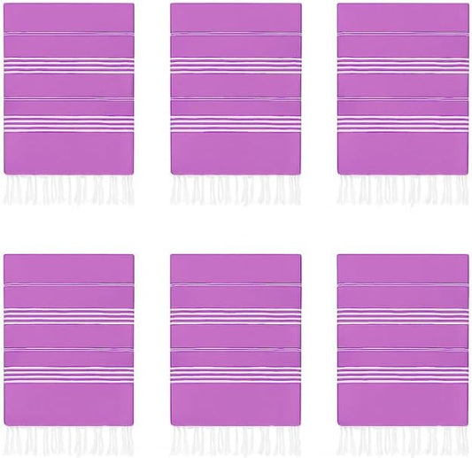 HAVLULAND Turkish Beach Towels Oversized -100% Turkish Cotton Super Soft Lightweight - Absorbent and Quick Drying Bath Towel - Sand Free Beach Towel - Turkish Towels for Adults (Lilac, 6 Pack)-StrideForce Fitness