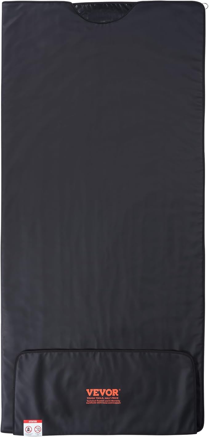 VEVOR Sauna Blanket for Detoxification, Portable Far Infrared Sauna for Home, PU Sauna Bag w/Therapy Stones & Carbon Fiber Heating, 1-6 Level Adjustable Temp 95-185℉, 1-60 Minutes Timer, 75 x 35in-StrideForce Fitness