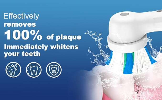 iO Replacement Heads Compatible with Oral B iO 2/3/4/5/6/7/8/9/10/Deep Clean Series Electric Toothbrush, IO Toothbrush Heads, Brush Heads with Medium-Hard bristles Care Your Teeth (6 White)