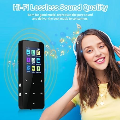 144GB MP3 Player, with Bluetooth 5.2, HiFi Sound,FM Radio, Voice Recorder, E-Book, Earphones Included，Portable Music Player for Kids ，Mini Design Ideal for Sport-StrideForce Fitness