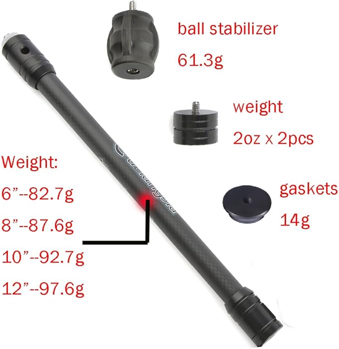 SHARROW Archery Bow Stabilizer Kit Carbon Fiber Stabilizer Dampen Weight Single Side V-bar Quick Disconnect for Compound Bow-StrideForce Fitness