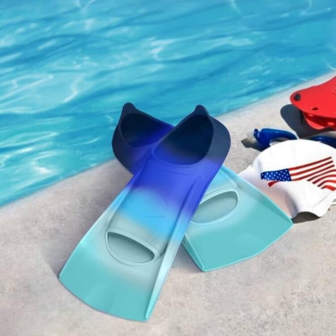 Gintenco Swim Fins, Kids Swim Training Fins for Lap Swimming, Travel Size Flippers with Mesh Bag, Silicone Swimming Fins for Kids Teens Adults Women Men-StrideForce Fitness