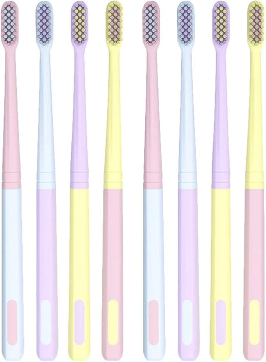 8Pcs Soft Bristle Toothbrush for Sensitive Gums Flexible Small Head Gum Care Toothbrushes in Pastel Colors for Adults and Travel