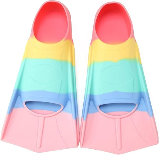 Kids Swim Fins,Short Kids Fins Youth Swimming Flippers for Lap Swimming Training for Children Girls Boys Beginners-StrideForce Fitness