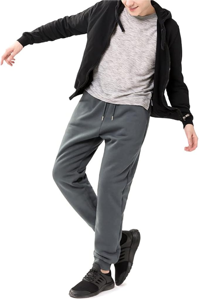 Yameekamulga Men's Winter Fleece Pants Sherpa Lined Sweatpants Active Athletic Running Jogger Track Causal Pants-StrideForce Fitness