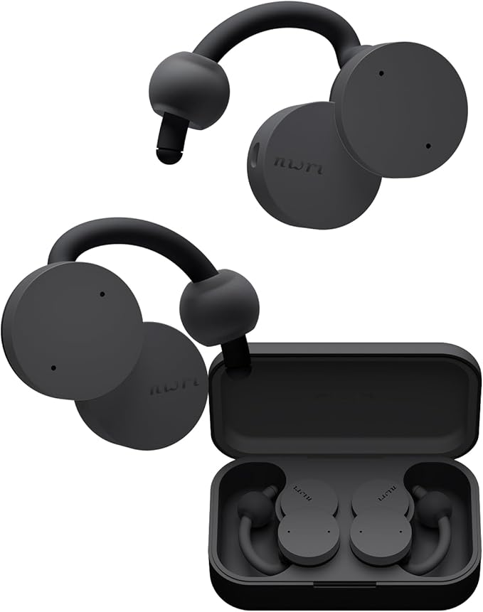nwm DOTS Wireless On-Ear Speakers (Open Ear Earphones) Sound Leakage suppressed (PSZ Technology - Bone Conduction Alternative) with Optimal Microphone Function Designed in Japan | Charcoal Black-StrideForce Fitness
