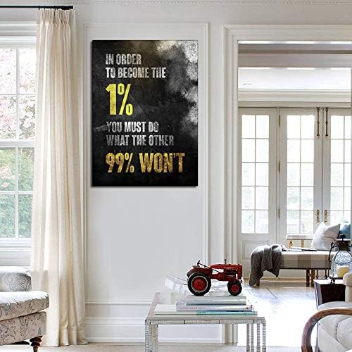 1% Entrepreneur Motivational Canvas Wall Art -Inspirational Office Wall Art Poster Quotes - Canvas Artwork Picture Print Framed for Home Office Bathroom Bedroom Wall Decor-16 x20-StrideForce Fitness