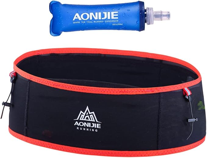 AONIJIE Lovtour Running Belt Waist Pack, Flip Waist Belt,with 250ml Soft Water Bottle Free and Lightweight for Marathon Climbing Jogging Cycling Workout Fitness Mobile Phone Holder-StrideForce Fitness