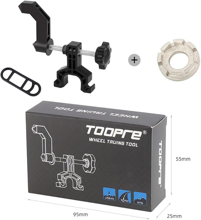 Portable Bicycle Wheel Truing Stand Bike Mini Rims Adjustment Repair Mount Tools Spoke Wrench Black-StrideForce Fitness