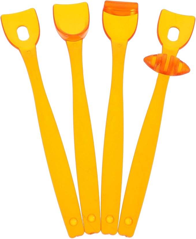 4pcs Tongue Lifting Tool Oral Muscle Trainer Tongue Exercise Speech Rehabilitation Training Adaptive Spoon Learning Spoon Gesture