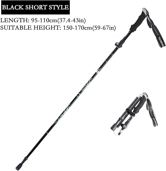Trekking Poles - 1pc Sports Aluminium 7075 Anti Shock Walking Trekking Hiking Stick Pole,Ultralight Alpenstock,Adjustable Quick,Single Collapsible Pole-StrideForce Fitness