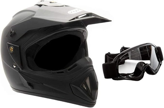 MMG Adult Motorcycle Off Road Helmet DOT - MX ATV Dirt Bike Motocross UTV - with Goggles-StrideForce Fitness