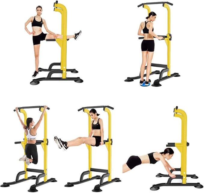 SogesHome Power Tower Pull Up Bar and Dip Station Adjustable Height Dip Stand Multi-Functional Strength Training Fitness Workout Station-StrideForce Fitness