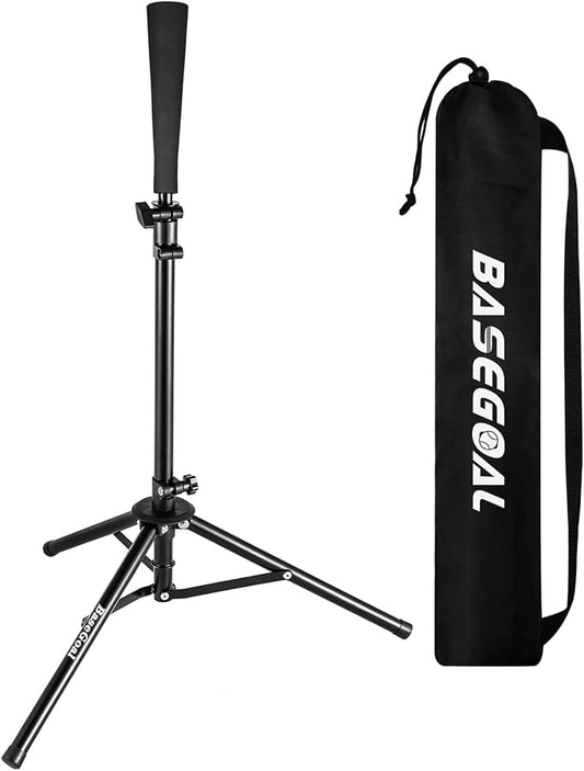 Batting Tee Baseball Tee,Softball Travel Portable Tee Tripod Stand Rubber Tee for Batting Training Practice with Carrying Bag-StrideForce Fitness