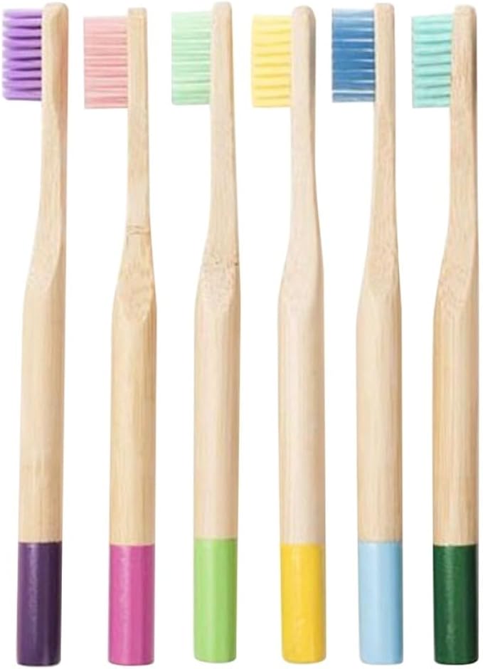 CIYODO 6PCS Colorful Handle Soft Bristle Toothbrushes for Ergonomic Anti-Slip Grip Natural Toothbrush