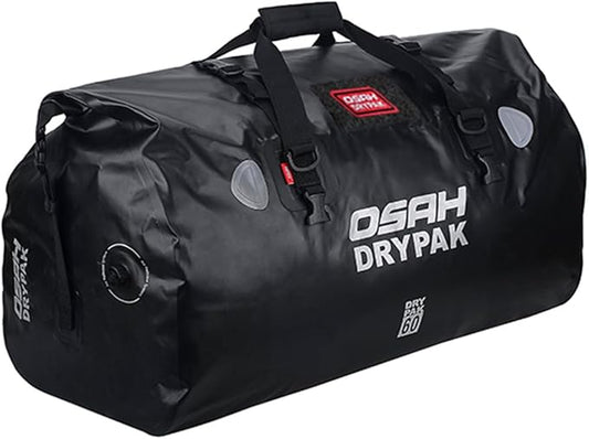 Waterproof Duffel& Luggage Bag - Motorcycle Dry Bag Tail Saddle Bags with Roll Top Closure,Large Storage Space,for Camping, Kayaking, Fishing & Traveling(Black, 60L)-StrideForce Fitness