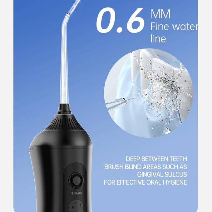 Water Flosser, Cordless Water Dental Flosser，320ML Portable Oral Irrigator with 3 Modes & 6 Tips, IPX7 Waterproof, 60–160 PSI Rechargeable Dental Floss Pick for Home & Travel Use