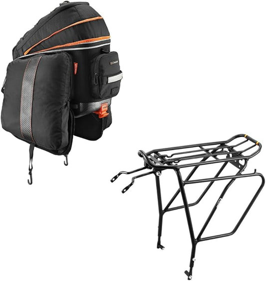 Ibera PakRak Touring Bicycle Seatpost/Disc/Non/Disc Rack and Quick Release Bag-StrideForce Fitness