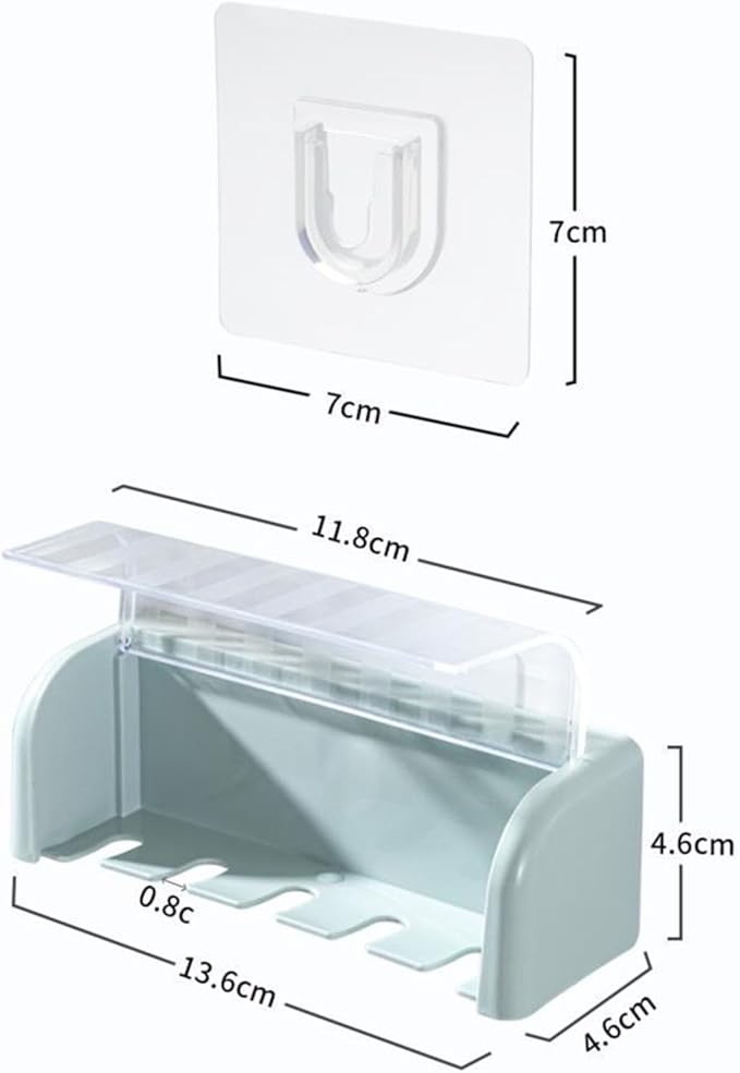 Toothbrush Holders for Bathrooms,Kids Toothbrush Holders with Cover,5 Slots Electric Tooth Brush Holder Wall Mounted Toothbrush Organizer,Shower Restroom Bathroom Accessories (Blue)