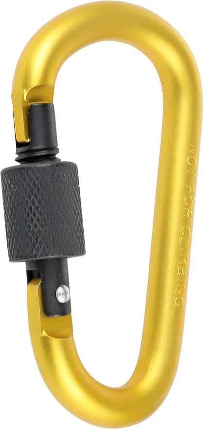 10 Pack Aluminum D Ring Key Rings Hiking Clips Locking Carabiner for Hiking Camping Fishing and Outdoor Use，Clips with Screw Gate Multicolored-StrideForce Fitness