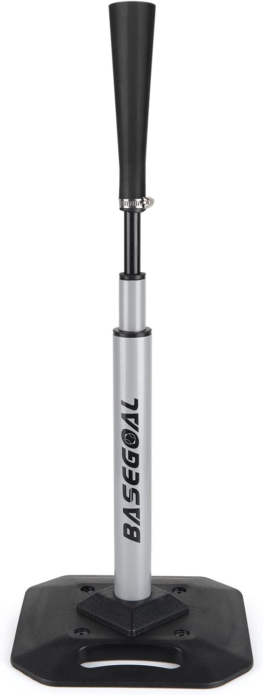 Baseball & Softball Batting Tee,Portable Hitting Tee,with Heavy Duty Base,Flexible Rubber Top,Adjustable Height-StrideForce Fitness