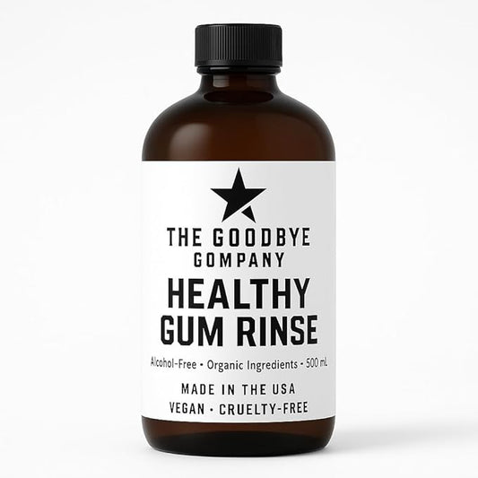 The Goodbye Company Healthy Gum Rinse - Alcohol-Free Natural Mouthwash for Gum Health, Bad Breath & Strong Teeth - Organic Echinacea & Clove Essential Oils - Made in USA - 500ml
