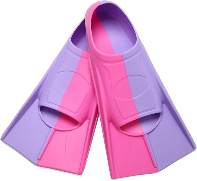 Kids Swim Fins,Short Kids Fins Youth Swimming Flippers for Lap Swimming Training for Children Girls Boys Beginners-StrideForce Fitness