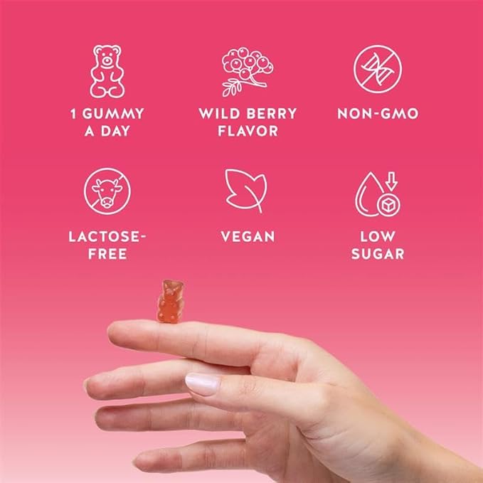 Biotin Gummies for Hair, Skin & Nails. 5,000 mcg High Potency Vegan Vitamins for Faster Hair Growth, Stronger Nails & Healthy Skin. with Vitamins C & E, 60 Gummies-StrideForce Fitness