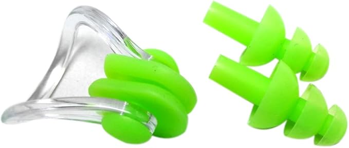 Zooshine 6 Sets Waterproof Silicone Swimming Earplugs Nose Clip Plugs,Ear & Nose Protector Swimming Sets Box Package-StrideForce Fitness