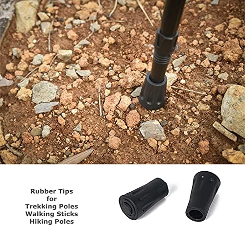 Walking Stick Tips Rubber 4pcs Trekking Pole Tips Replacement- Rubber Feet for Hiking Poles, Walking Sticks, Trekking Poles | Rubber Tip for Walking Sticks Hiking Trekking Poles Boot Tips Rubber Feet-StrideForce Fitness